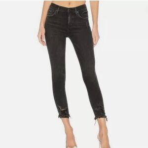 AGOLDE Womens Black Sophie High Rise Skinny Crop in Temple Jeans Size 26